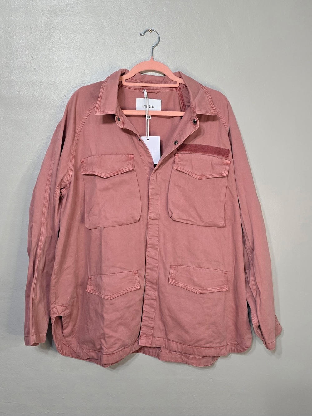 PISTOLA Clay Pink Briana Oversized Utility Jacket NWT Large
